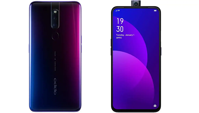 Oppo F11 Pro với camera bật lên.