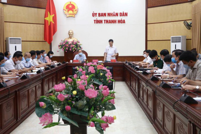 Chủ tịch UBND tỉnh Thanh Hóa Nguyễn Đình Xứng chủ trì cuộc họp phòng chống dịch Covid-19 chiều ngày 3-8