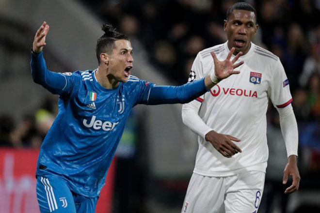 Ronaldo và Juventus gặp bất lợi về tỷ số sau trận lượt đi đối đầu Lyon