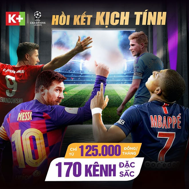 Các trận đấu còn lại của mùa giải Champions League 2019/2020 được K+ phát sóng trực tiếp và độc quyền