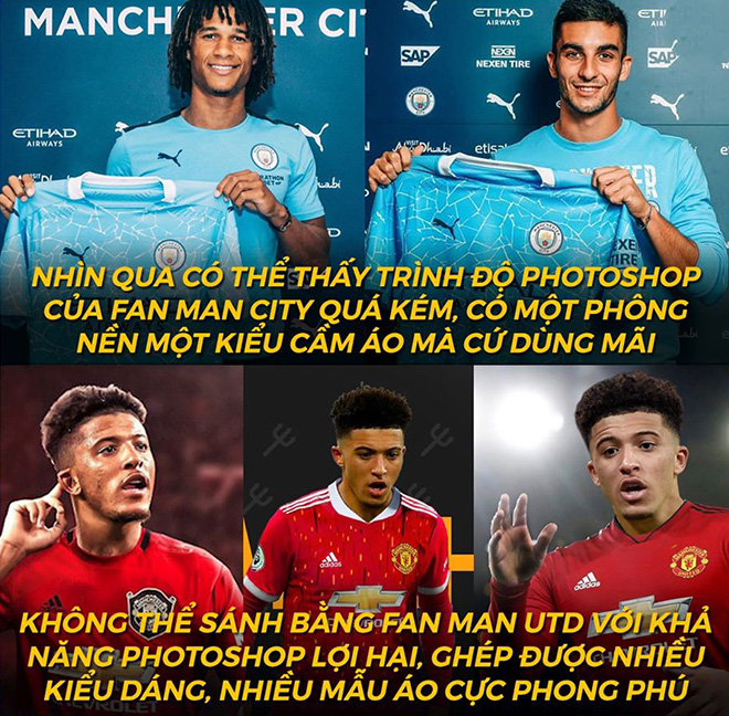 Fan Man City không thể sánh với fan MU về khỏa photoshop được.