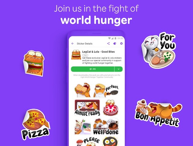 Bộ sticker mới trên Viber nhằm quyên góp cho chiến dịch.
