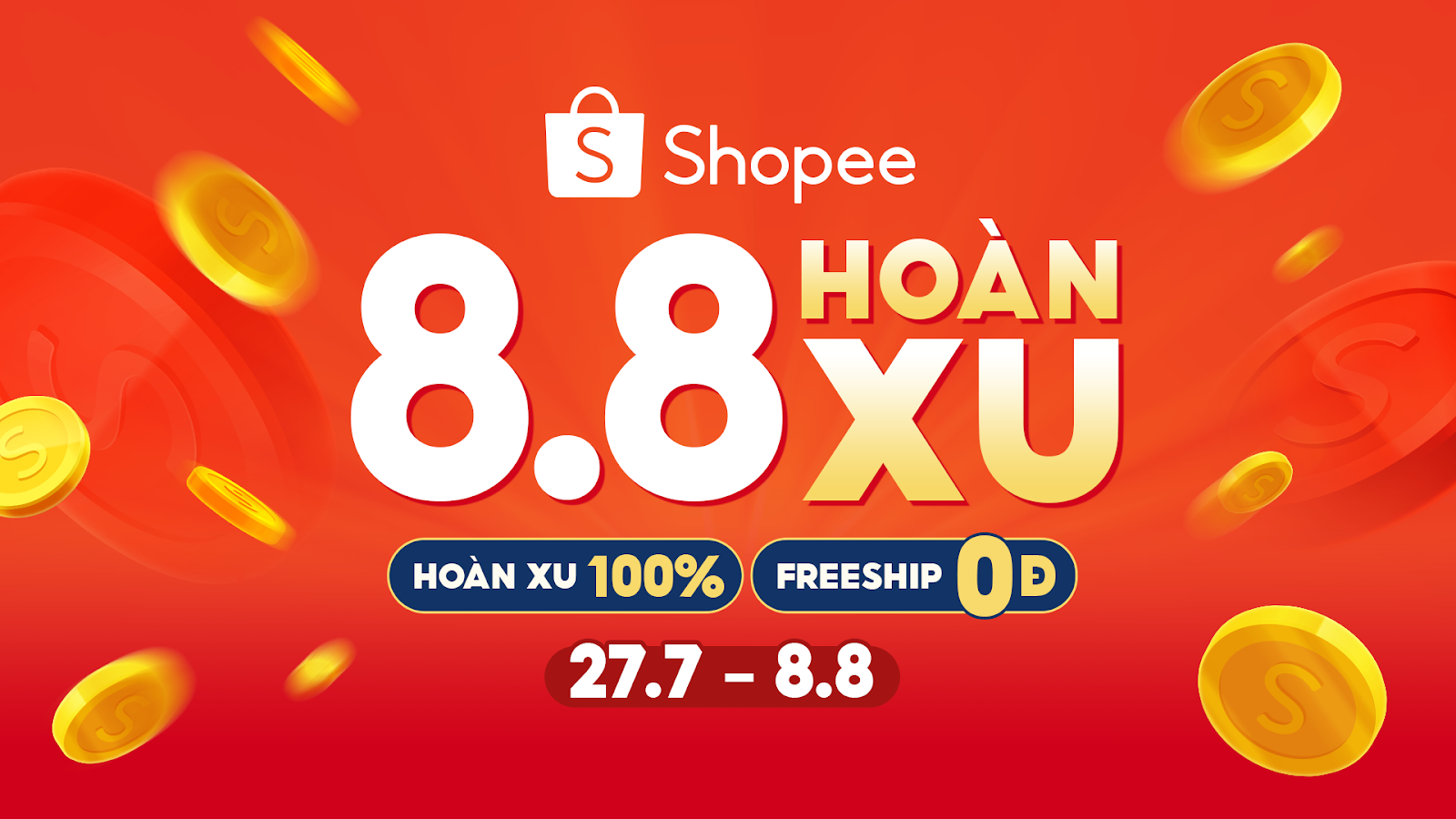 Duy nhất hôm nay 8.8 - Shopee hoàn tiền 100% và freeship toàn quốc - 1