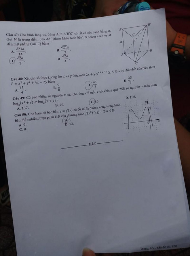 Đề Toán kỳ thi THPT 2020 - 5