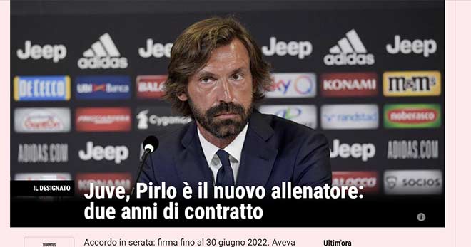 Quyết định chọn Pirlo của Juventus khiến báo giới Ý bất ngờ