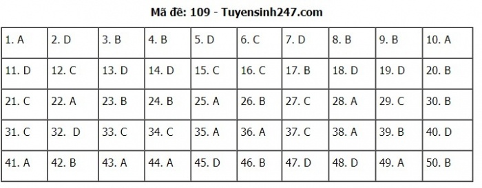 Gợi ý đáp án đề thi môn Toán kỳ thi THPT 2020 - Full 24 mã đề - 9