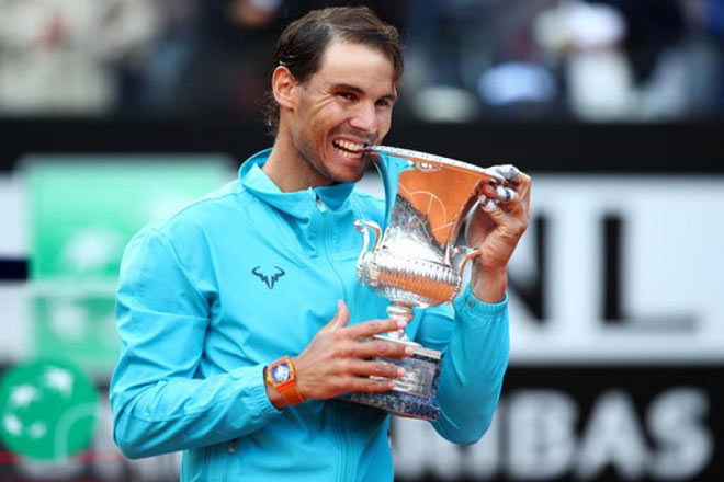 Nadal vô địch Rome Masters năm ngoái khi thắng Djokovic 6-0, 4-6, 6-1 ở chung kết