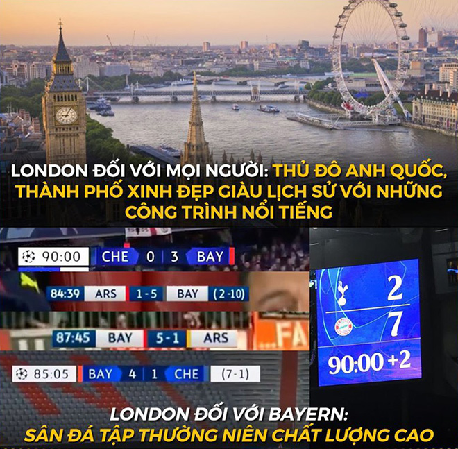 London trở thành sân đá tập của Bayern Munich tại đấu trường cúp C1.