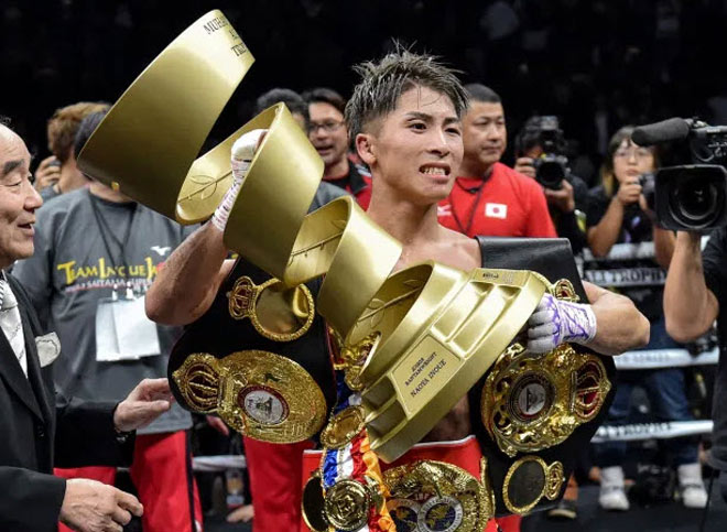 3. Naoya Inoue (19 thắng, 0 thua). Ít ai ngờ đứng ở vị trí thứ ba top 10 tay đấm xuất sắc nhất hành tinh lại là võ sĩ tới từ Nhật Bản. Tay đấm 26 tuổi đang là nhà vô địch 3 hạng cân của boxing.