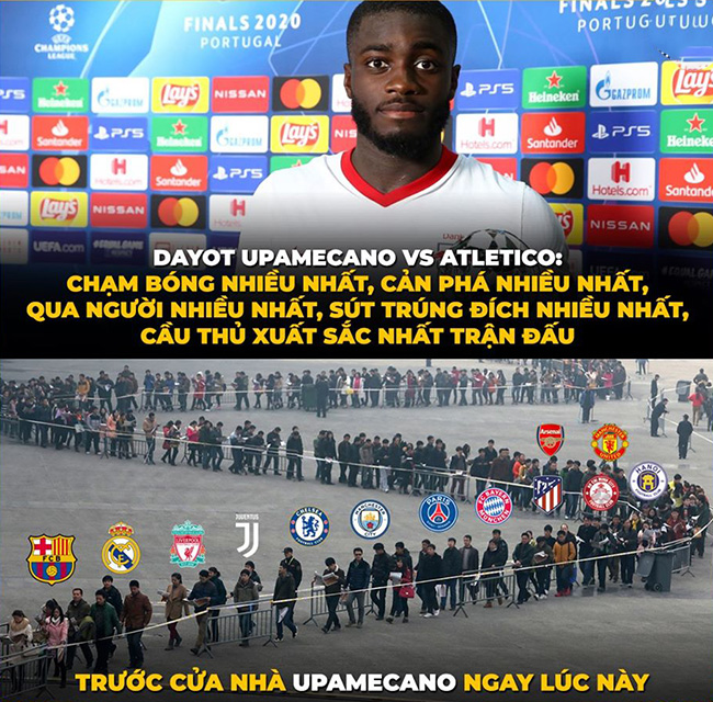 Trung vệ Upamecano đã có một trận đấu cực hay trước Atletico.