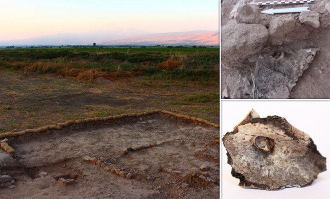 Khu vực khai quật và các phần hài cốt còn lại của người đàn ông thời đại đồ đá mới - ảnh: PLOS ONE
