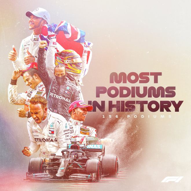 Hamilton vượt&nbsp;Schumacher để trở thành tay đua có&nbsp;nhiều&nbsp;podiums nhất lịch sử F1