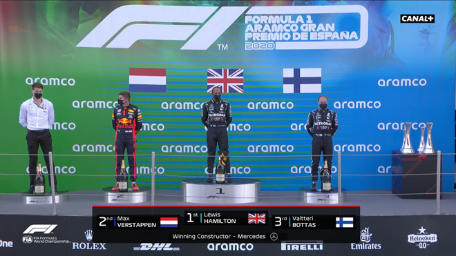 Podium chặng đua Spanish GP năm 2020