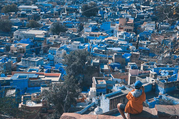 Jodhpur là một thành phố nổi bật với các loại màu xanh khác nhau ở Ấn Độ.