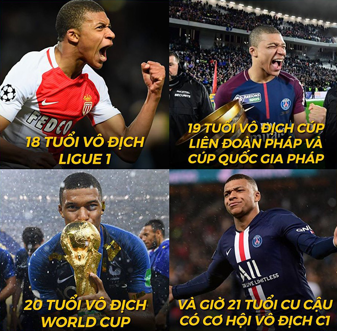 Tài năng trẻ Mbappe đang đứng trước cơ hội lần đầu tiên vô địch cúp C1.