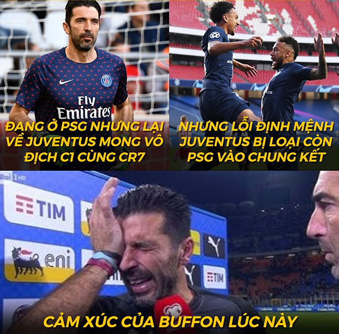 Cảm giác khó tỏ lúc này của thủ môn Buffon.