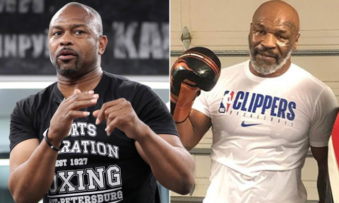 "Siêu nhân" Roy Jones&nbsp; Jr. (trái) vòi tiền bồi thường Mike Tyson lùi lịch so găng với mình