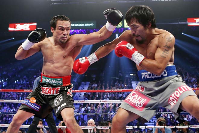 Marquez (trái) dự kiến sẽ tái đấu Pacquiao