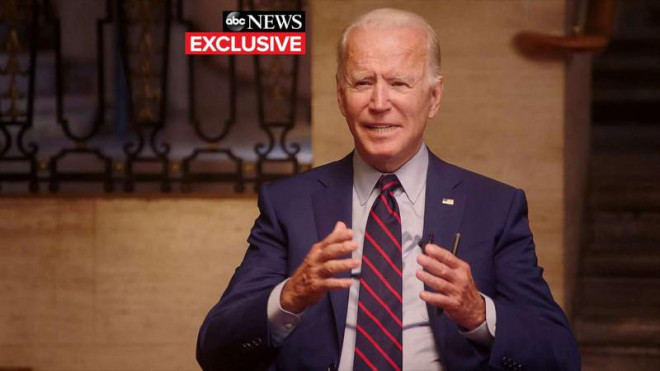 Ứng viên tổng thống đảng Dân chủ Joe Biden trả lời phỏng vấn của đài ABC News ngày 23-8. Ảnh: ABC NEWS