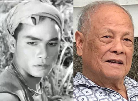 NSND Trần Phương lúc đóng phim "Vợ chồng A Phủ" (trái) và chân dung ông năm 90 tuổi