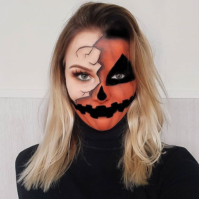 Những ý tưởng trang điểm Halloween nửa mặt có phần đáng sợ và tuyệt đẹp - 1