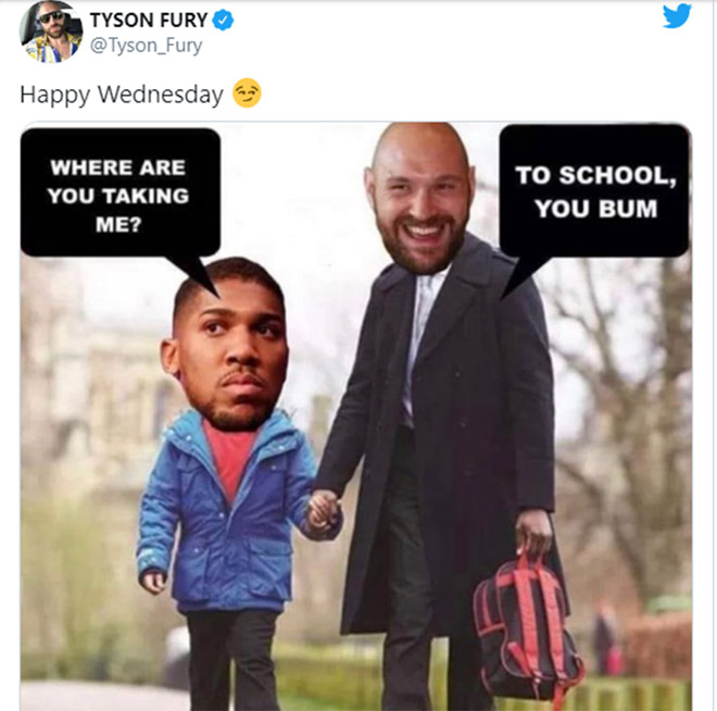 "Cậu nhóc" Anthony Joshua bị Tyson Fury lấy làm trò cười