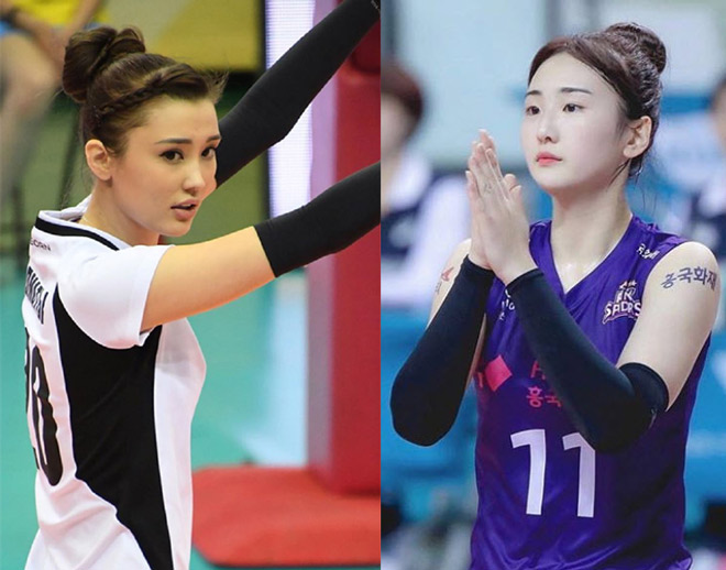Park Hyun Joo (phải) được người hâm mộ Hàn Quốc so sánh với "Thiên thần"&nbsp;Sabina Altynbekova (trái)