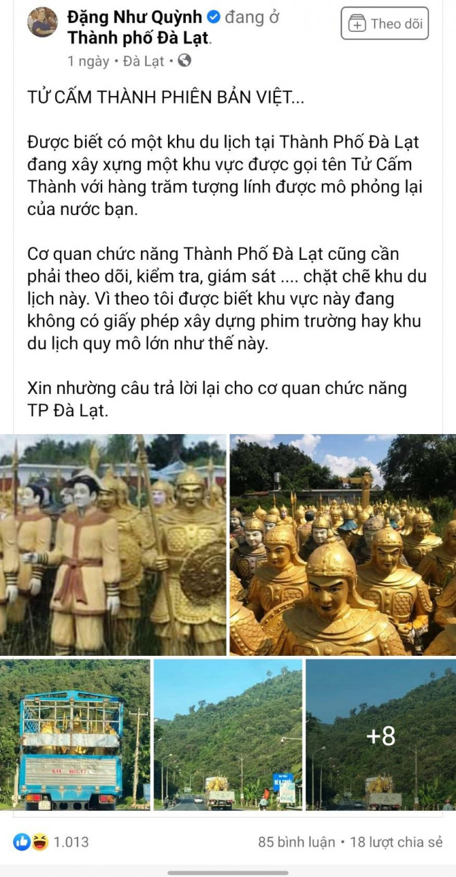 "Tượng của chúng ta là tượng lính Việt xưa có họa tiết Đông Sơn hoa văn gốc tích của người Việt trên áo giáp và binh khí (Hình chim hạc)
