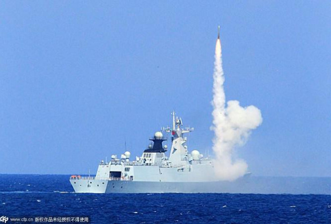Trung Quốc tập trận trên biển Đông Ảnh: CFP