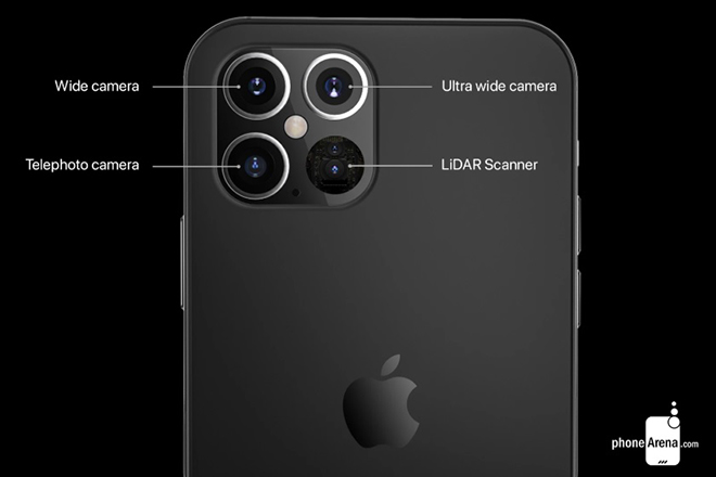 Kết cấu cụm camera sau của iPhone 12 Pro.