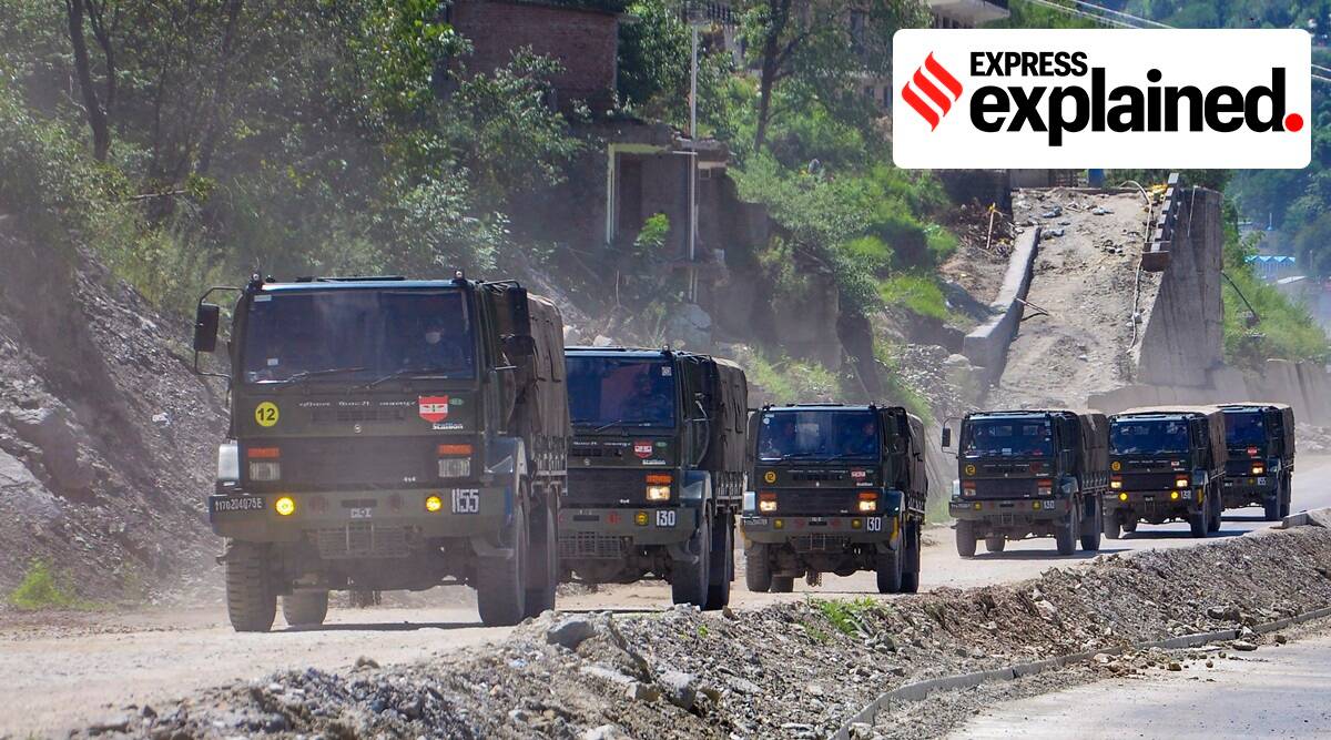 Đoàn xe quân sự Ấn Độ tăng viện đến vùng Ladakh hôm 31.8.