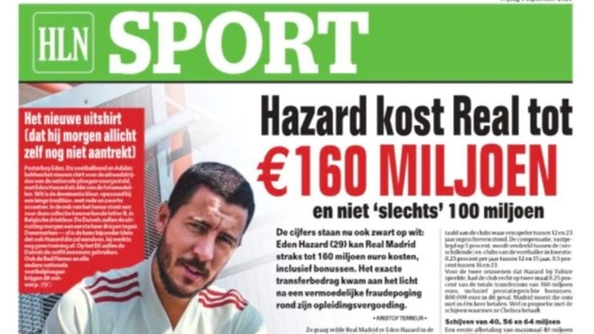 Real đã mua Hazard với giá 160 triệu euro
