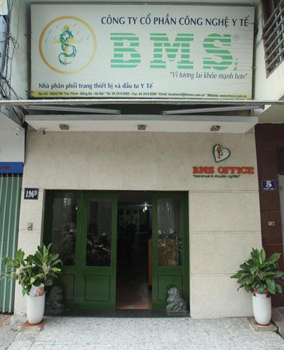 Trụ sở Công ty BMS - đơn vị trúng thầu cung cấp vật tư, thiết bị y tế hàng loạt bệnh viện trên cả nước Ảnh: Ngô Nhung