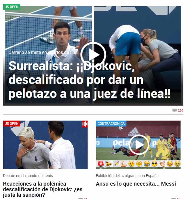 Tờ Marca đưa sự kiện Djokovic bị loại lên trang nhất của mình