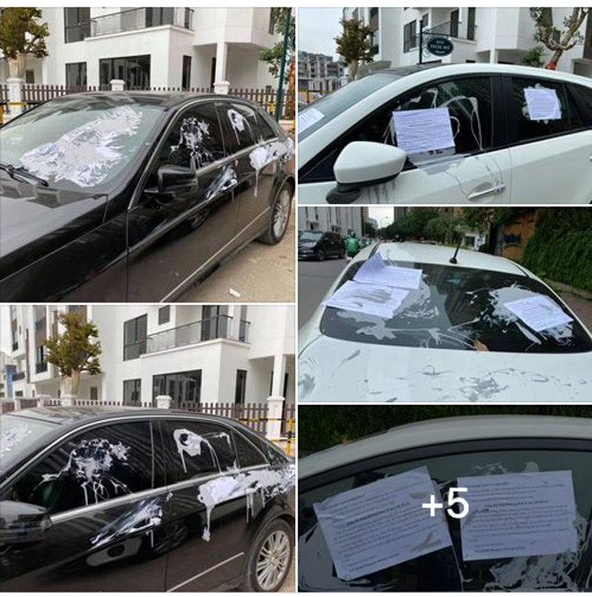 Nhiều xe ô tô bị dán giấy&nbsp;