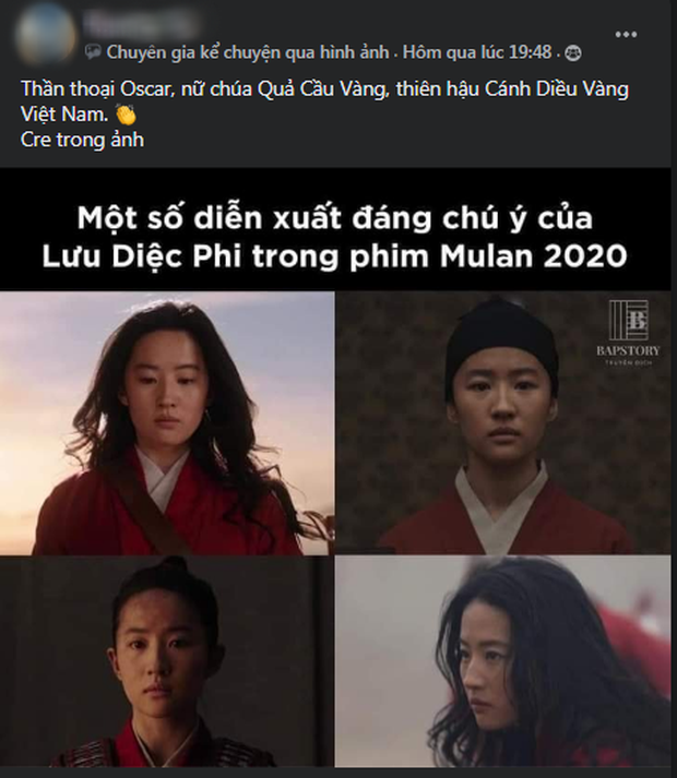 Tổng kết diễn xuất của Lưu Diệc Phi trong "Mulan"