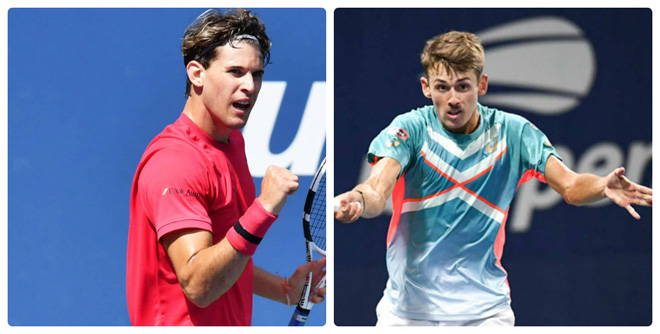 Thiem chơi tấn công lấn lướt De Minaur ở trận tứ kết đơn nam cuối cùng của US Open năm nay