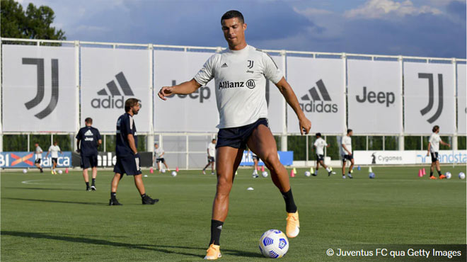 Ronaldo vừa trở lại tập luyện cùng Juventus để chuẩn bị đối đầu Novarra ngày 13/9