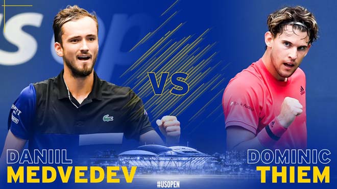 Medvedev (trái) và Thiem cống hiến trận bán kết US Open 2020 rất hấp dẫn