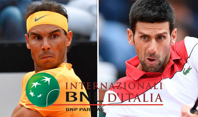 Nadal (trái) và Djokovic (phải) là hai hạt giống hàng đầu tại Rome Masters 2020