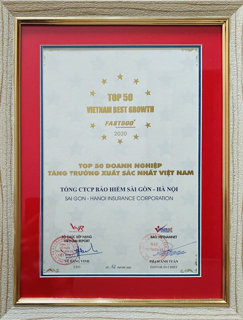 BSH lọt Top 50 doanh nghiệp tăng trưởng xuất sắc nhất Việt Nam