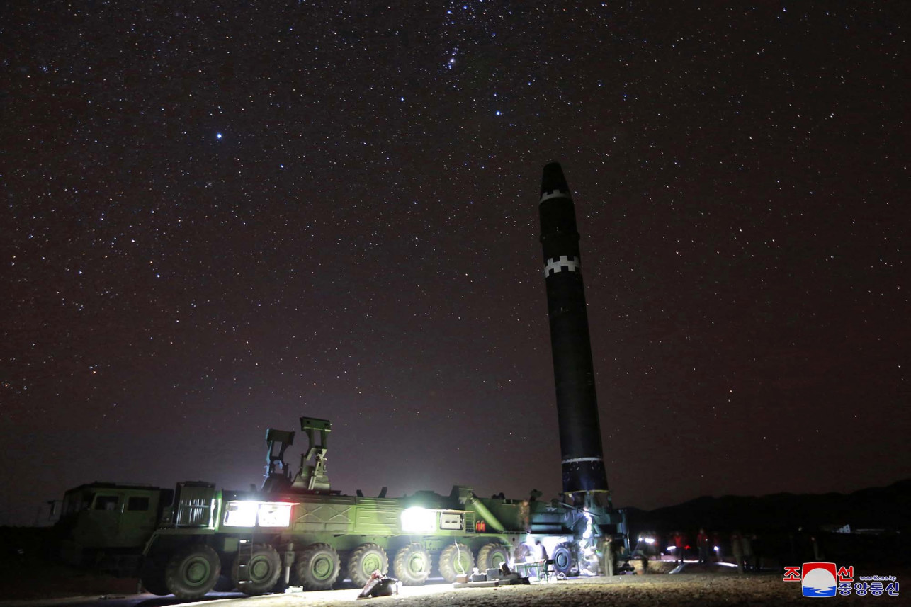 Tên lửa đạn đạo Hwasong-15 từng được Triều Tiên phóng thử năm 2017.