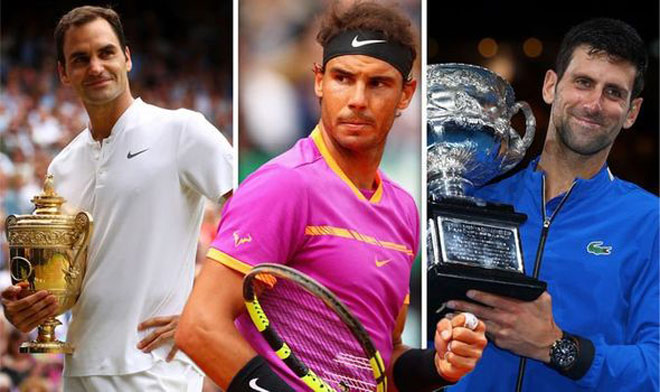 Federer đang giữ kỷ lục 20 Grand Slam đơn nam, nhưng Nadal (19) và Djokovic (17) đang bám&nbsp;rất sát thành tích này