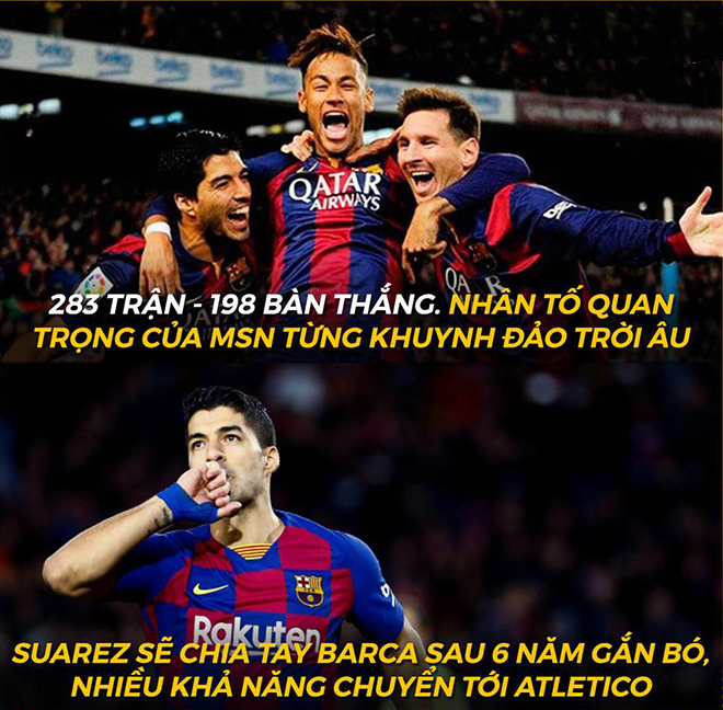 Suarez chính thức chia tay Barca để chuyển tới đội bóng mới.