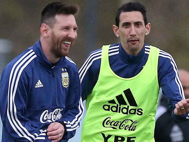 Di Maria và Messi trong màu áo ĐT Argentina