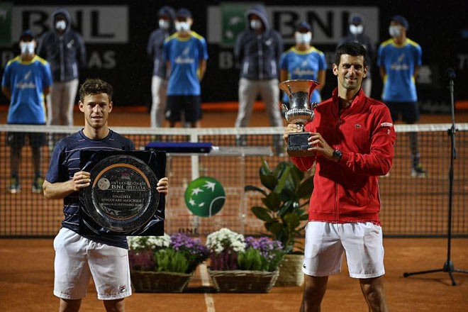 Djokovic hạ "gã lùn" Schwartzman để vô địch Rome Masters và chạy đà hoàn hảo cho Roland Garros&nbsp;