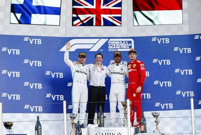 3 tay đua trên bục chiến thắng Russian GP 2019
