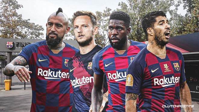 Suarez, Vidal, Rakitic đã bị Barca thanh lý, trong khi Umtiti (thứ hai bên phải sang) cũng sắp bị bán