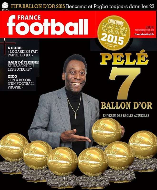 Pele có 7 Quả bóng Vàng