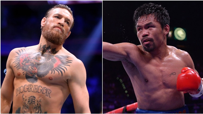 McGregor (trái) sẽ chơi Boxing với Pacquiao (phải) ở trận đấu trở lại